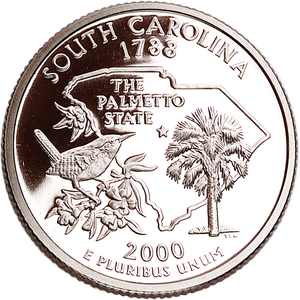 2000-S 90% Silver South Carolina Statehood Quarter Main Image