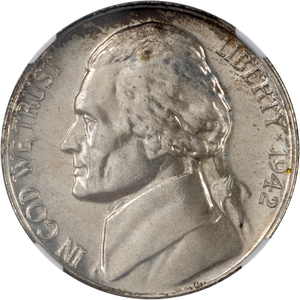 1942-P Jefferson Wartime Silver Alloy Nickel Main Image