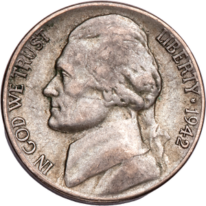 1942-S Jefferson Wartime Silver Alloy Nickel Main Image