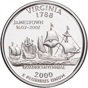 2000-S 90% Silver Virginia Statehood Quarter Main Image