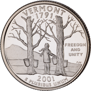 2001-S Vermont Statehood Quarter Main Image