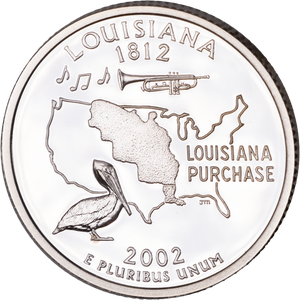2002-S 90% Silver Louisiana Statehood Quarter Main Image