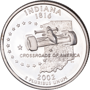 2002-S 90% Silver Indiana Statehood Quarter Main Image
