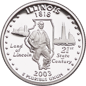 2003-S 90% Silver Illinois Statehood Quarter Main Image