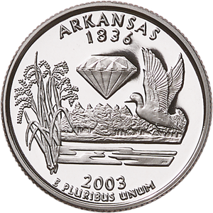 2003-S 90% Silver Arkansas Statehood Quarter Main Image