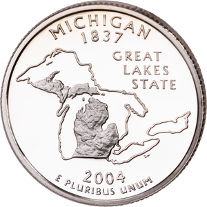 2004-S Michigan Statehood Quarter Main Image