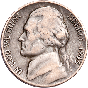 1945-P Jefferson Wartime Silver Alloy Nickel Main Image