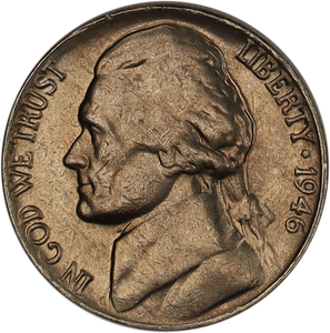 1946 Jefferson Nickel MS60 Main Image