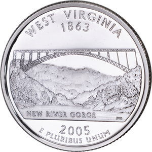 2005-S 90% Silver West Virginia Statehood Quarter Main Image