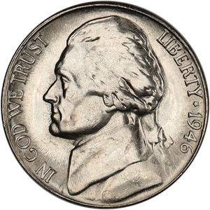 1946-S Jefferson Nickel MS60 Main Image