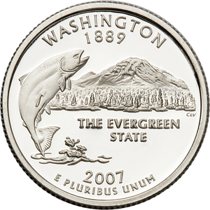 2007-S 90% Silver Washington Statehood Quarter Main Image