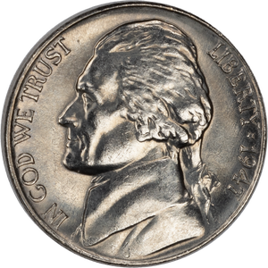 1947 Jefferson Nickel MS60 Main Image