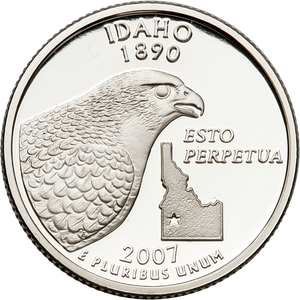 2007-S 90% Silver Idaho Statehood Quarter Main Image
