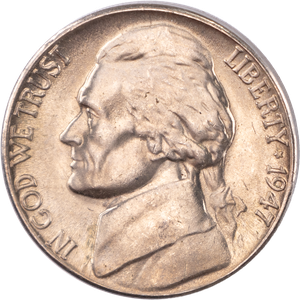1947-D Jefferson Nickel MS60 Main Image