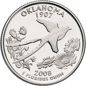 2008-S 90% Silver Oklahoma Statehood Quarter Main Image