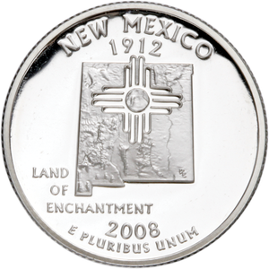 2008-S 90% Silver New Mexico Statehood Quarter Main Image