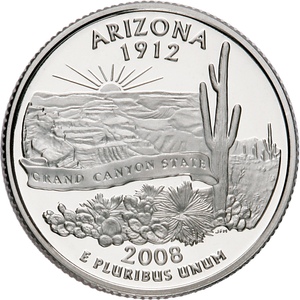 2008-S 90% Silver Arizona Statehood Quarter Main Image