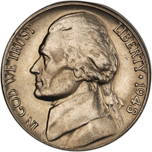 1948 Jefferson Nickel MS60 Main Image