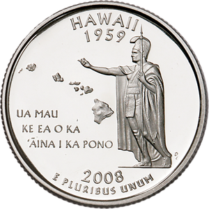 2008-S 90% Silver Hawaii Statehood Quarter Main Image