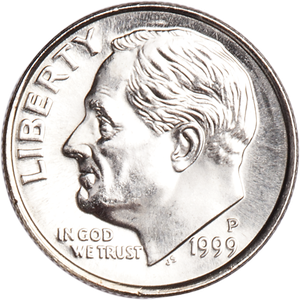 1999-P Roosevelt Dime MS60 Main Image