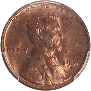 1931-S Lincoln Cent, Red Brown Main Image
