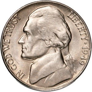 1949-D Jefferson Nickel MS60 Main Image