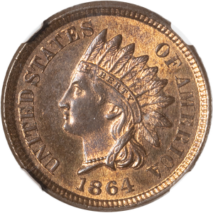 1864 Indian Head Cent, Red Brown Main Image