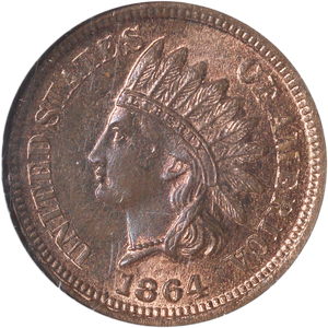 1864 Indian Head Cent, Red Brown Main Image