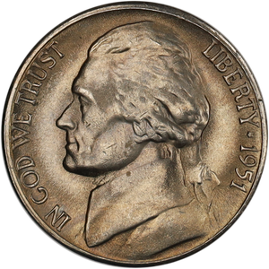 1951-S Jefferson Nickel MS60 Main Image