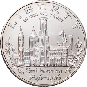 1996-D Smithsonian Institution 150th Anniversary Silver Dollar Main Image