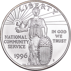 1996-S National Community Service Silver Dollar Main Image