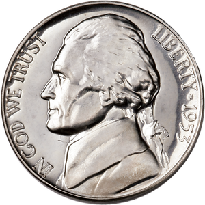 1953 Jefferson Nickel Proof Main Image