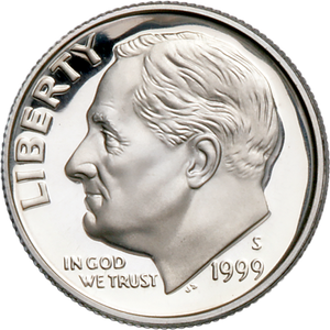 1999-S 90% Silver Roosevelt Dime Main Image