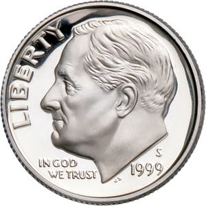 1999-S 90% Silver Roosevelt Dime Main Image