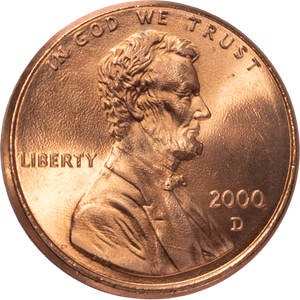 2000-D Lincoln Head Cent MS60 Main Image