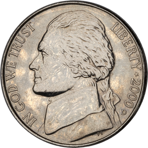 2000-D Jefferson Nickel MS60 Main Image