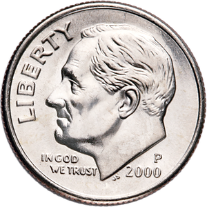 2000-P Roosevelt Dime MS60 Main Image