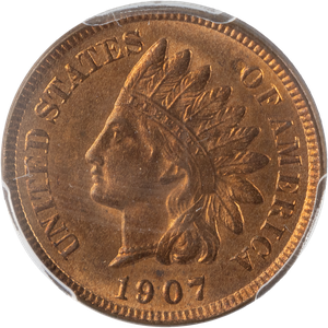 1907 Indian Head Cent, Variety 3, Bronze Main Image