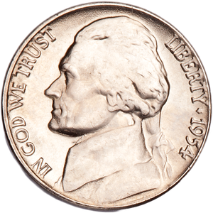 1954-D Jefferson Nickel MS60 Main Image