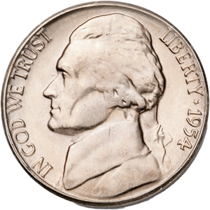 1954-S Jefferson Nickel MS60 Main Image