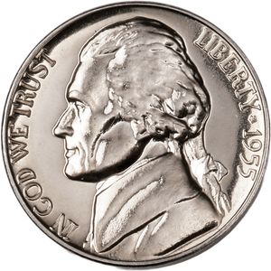 1955 Jefferson Nickel Proof PR63 Main Image