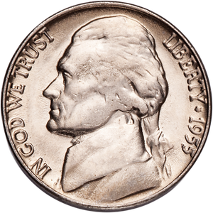 1955-D Jefferson Nickel MS60 Main Image