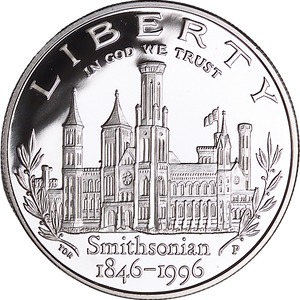1996-P Smithsonian 150th Anniversary Silver Dollar Main Image