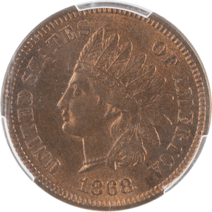 1868 Indian Head Cent Red-Brown Main Image