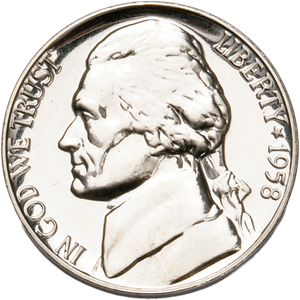 1958 Jefferson Nickel Proof PR63 Main Image
