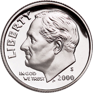 2000-S 90% Silver Roosevelt Dime Main Image