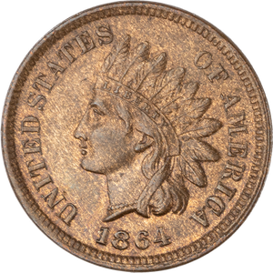 1864L Indian Head Cent, Bronze, Red-Brown Main Image