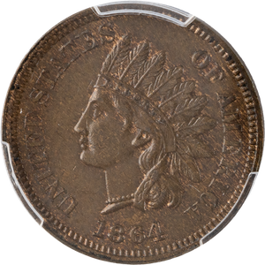 1864 Indian Head Cent, with L, Brown Main Image