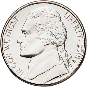2001-D Jefferson Nickel MS60 Main Image