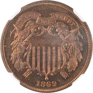 1869 Two-Cent Piece, Red Brown Main Image